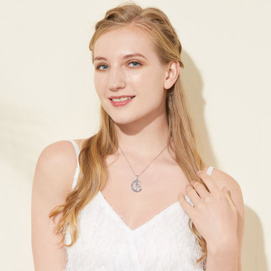 925 sterling silver mother and daughter flower necklace