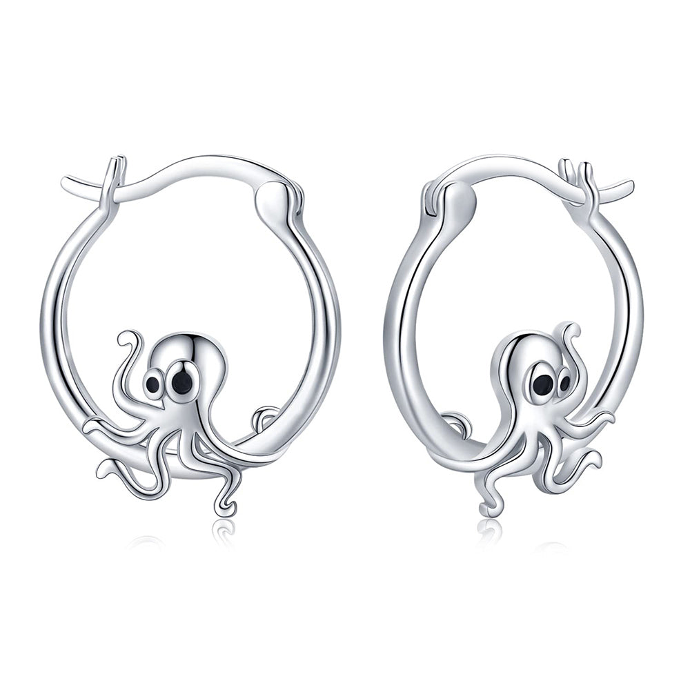 Small Octopus Hoop Earrings