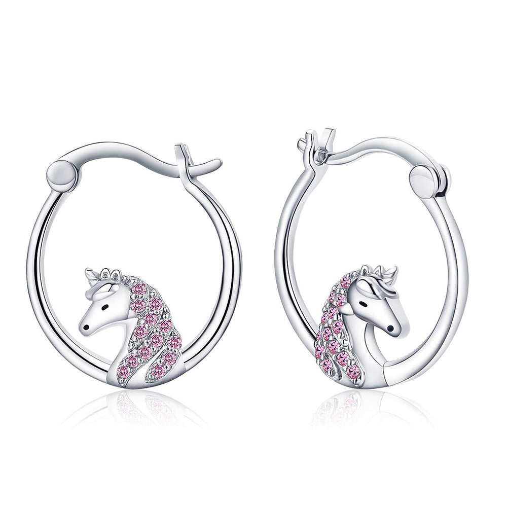 Unicorn Hoop Classic Small Zircon Exquisite Earrings