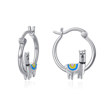 Cartoon Silver Plated Mini Sheep Earrings