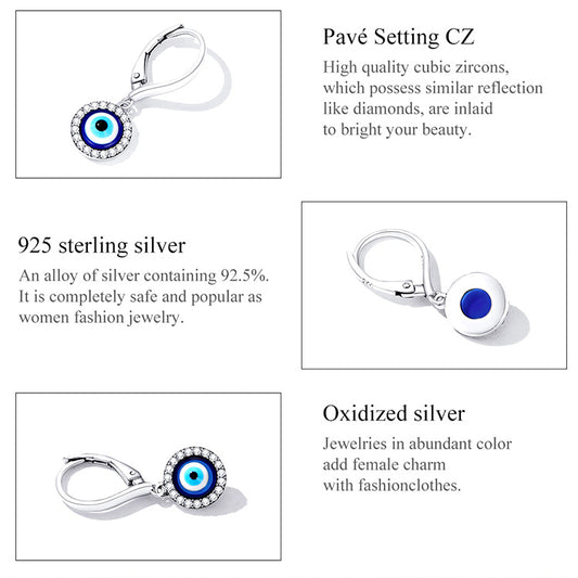 925 Sterling Silver Demon Eye Earrings