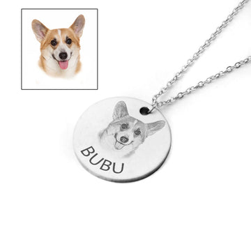 Custom Pet Photo Dog Name Necklace