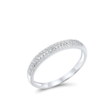 Pure 14K 585 White Gold Rings For Women Sparkling Diamond Rings Promise Engagement Anniversary Gift