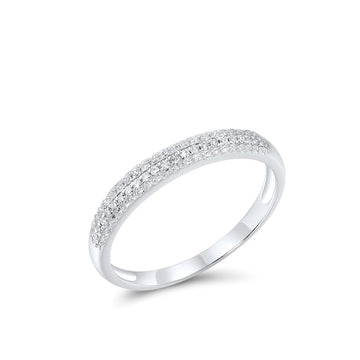 Anillo de oro blanco puro 585 de 14 quilates con brillantes diamantes, promesa, compromiso, aniversario, regalo.