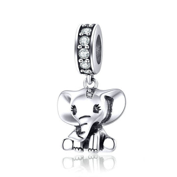 Silver 925 Jewelry Baby Elephant Pendant Charm Beads