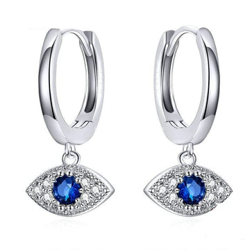 Silver 925 Jewelry Blue Eye Drop Earrings