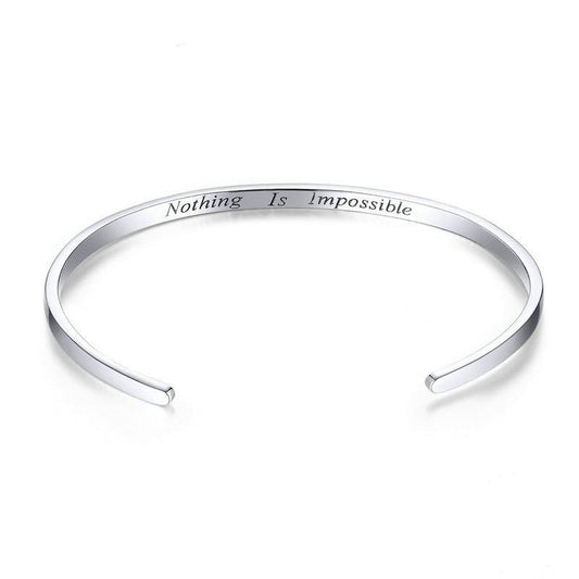 Sterling Silver Engrave Courage Bangle 