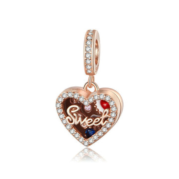 Sterling Silver 925 Enamel Chocolate Charm Beads
