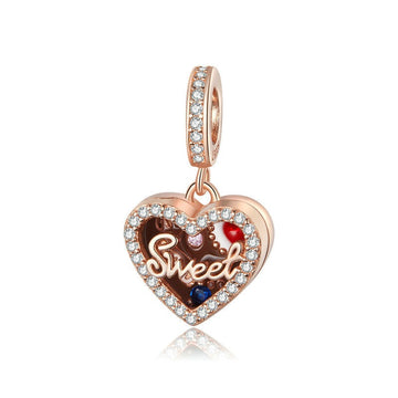 Sterling Silver Enamel Chocolate Charm Beads